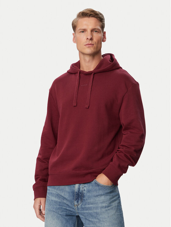 HUGO Bluza 50486478 Bordowy Relaxed Fit