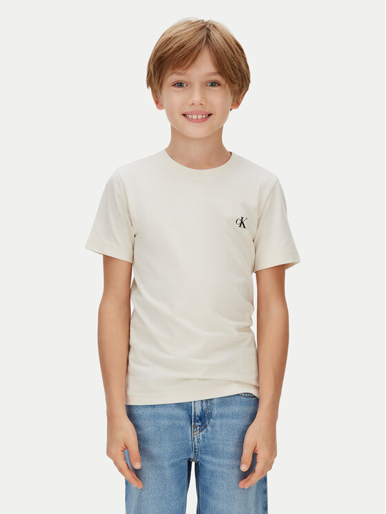 Calvin Klein Jeans Komplet t-shirtów Monologo IB0IB01093 Beżowy Regular Fit