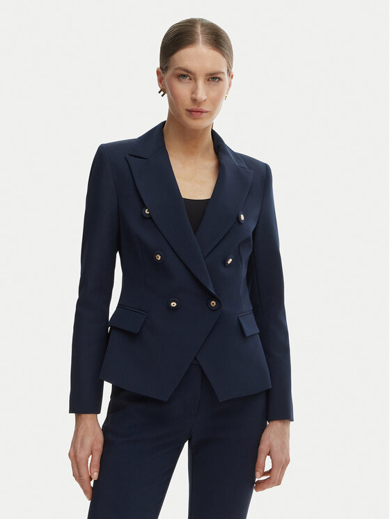 Rinascimento Marynarka CFC0127894003 Granatowy Slim Fit