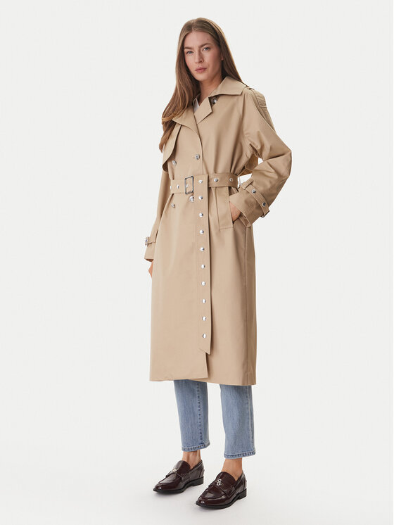 DKNY Trencz DJ6J6232 Beżowy Regular Fit