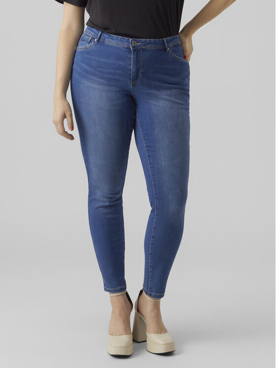 Vero Moda Curve Jeansy Fanya 10287061 Niebieski Slim Fit
