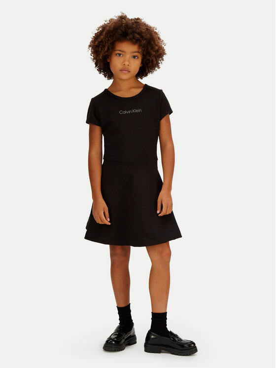 Calvin Klein Sukienka codzienna Skater LVCKSJH02G Czarny Regular Fit