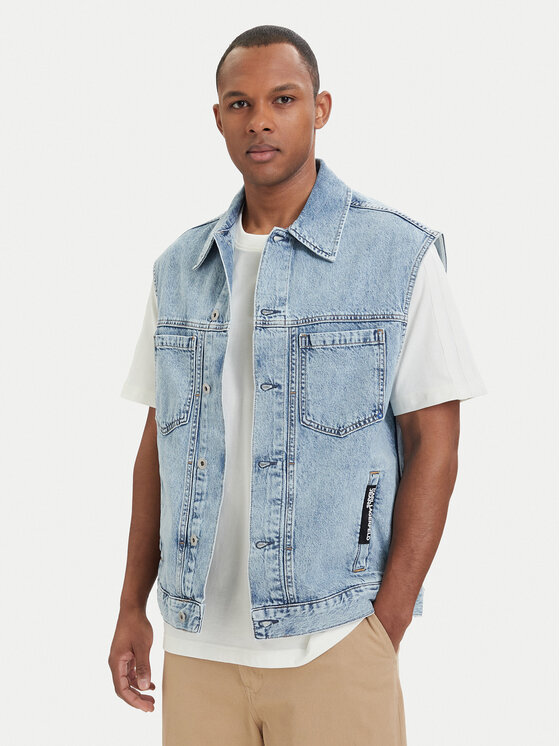 Karl Lagerfeld Jeans Kamizelka B2M14024 Niebieski jasny Regular Fit