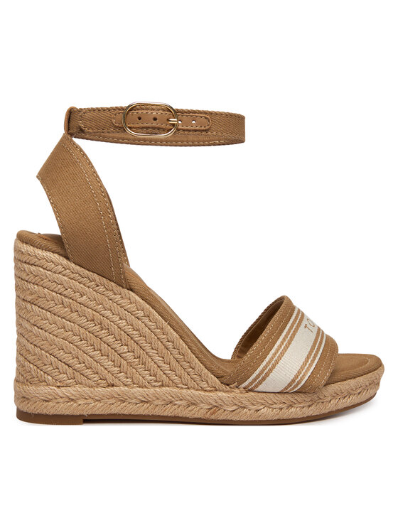 Tommy Hilfiger Espadryle High Wedge Espad Webbing FW0FW09342 Beżowy
