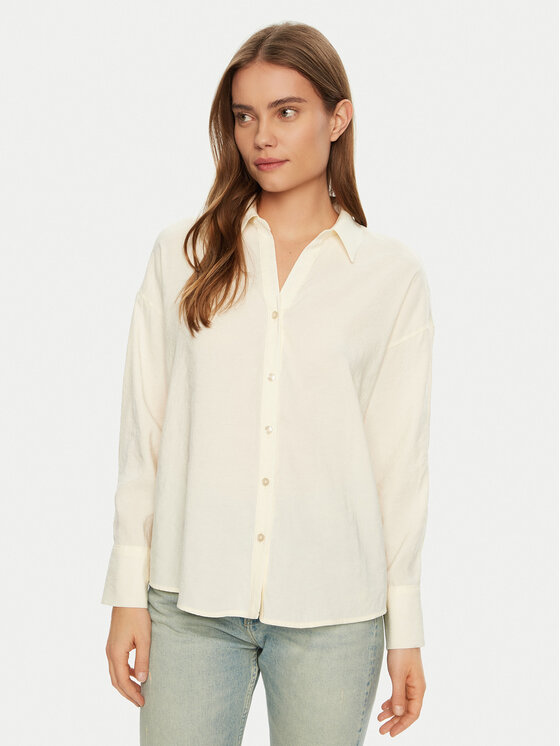 Vero Moda Koszula Queeny 10289349 Kremowy Regular Fit