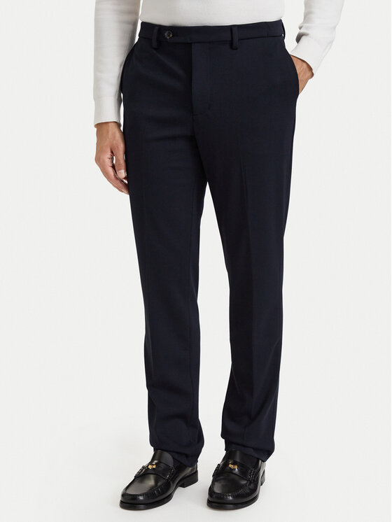Tommy Hilfiger Spodnie materiałowe Punto Milano MW0MW44869 Granatowy Straight Fit
