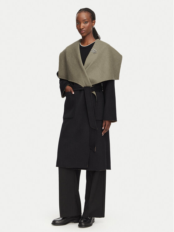 KARL LAGERFELD Płaszcz wełniany B3W15030 Brązowy Relaxed Fit