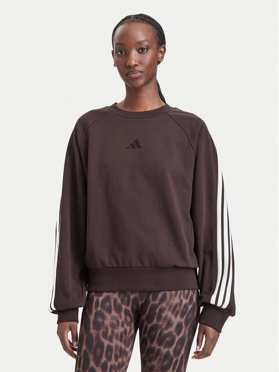 adidas Bluza Adidas Kit 3-Stripes KW7702 Brązowy Loose Fit