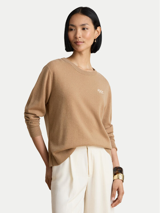 LAUREN RALPH LAUREN Sweter 200P03371500 Beżowy ciemny Relaxed Fit