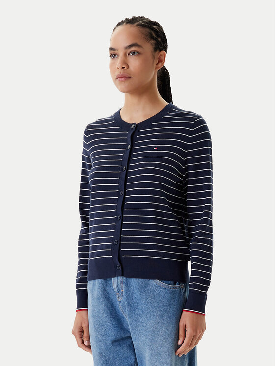Tommy Hilfiger Kardigan WW0WW42370 Granatowy Regular Fit