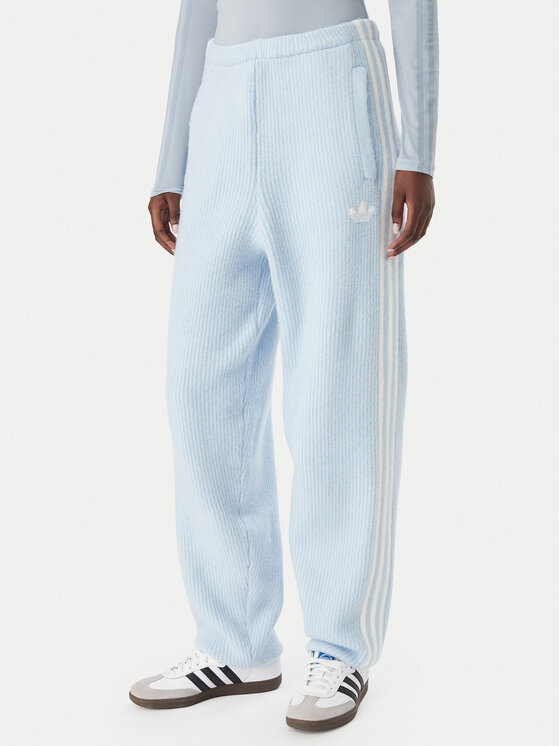 adidas Spodnie dresowe Adiluna Season 2 X Jennie Knitted Loose Joggers LD8917 Niebieski Relaxed Fit