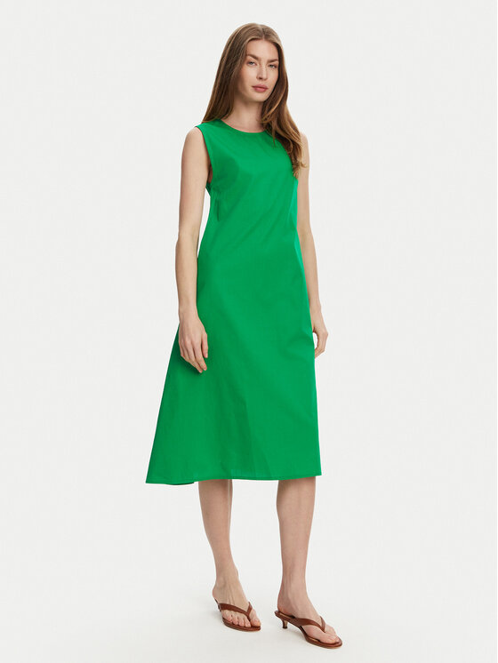 Selmark Sukienka letnia BL495 Zielony Regular Fit