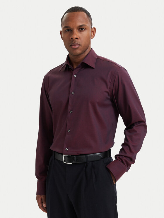 BOSS Koszula H-Joe 50560583 Bordowy Regular Fit