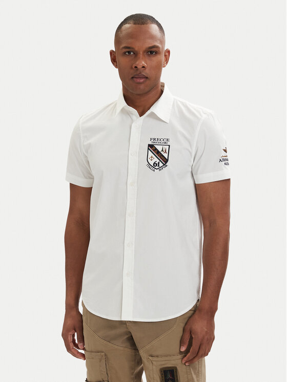 Aeronautica Militare Koszula 261CA1326UCT03288 Biały Regular Fit