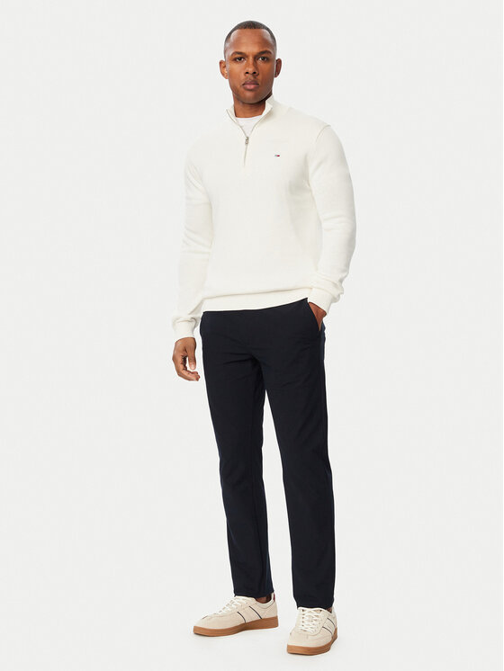 Tommy Jeans Sweter DM0DM21654 Biały Slim Fit