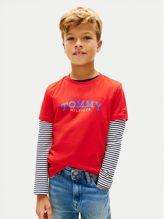 Tommy Hilfiger T-Shirt KB0KB10263 Czerwony Regular Fit