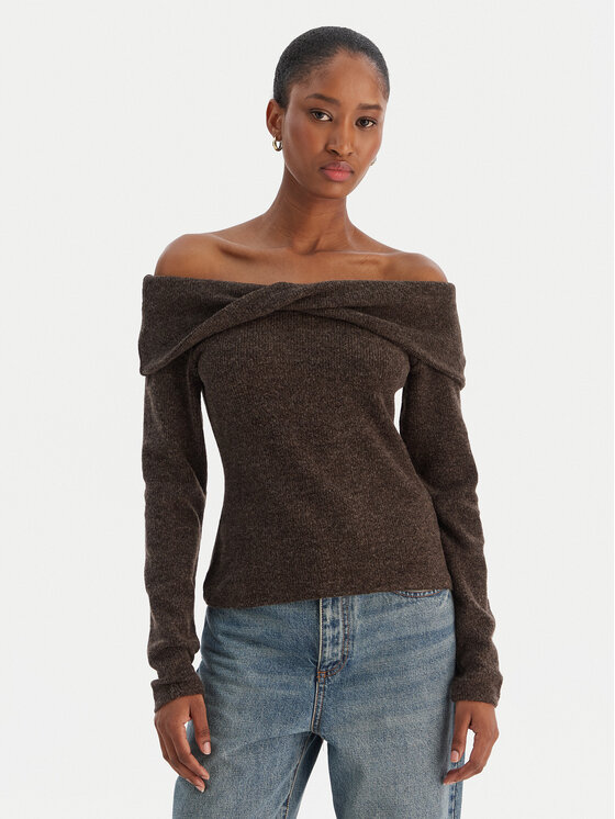 Vero Moda Sweter Kaia 10333298 Brązowy Regular Fit