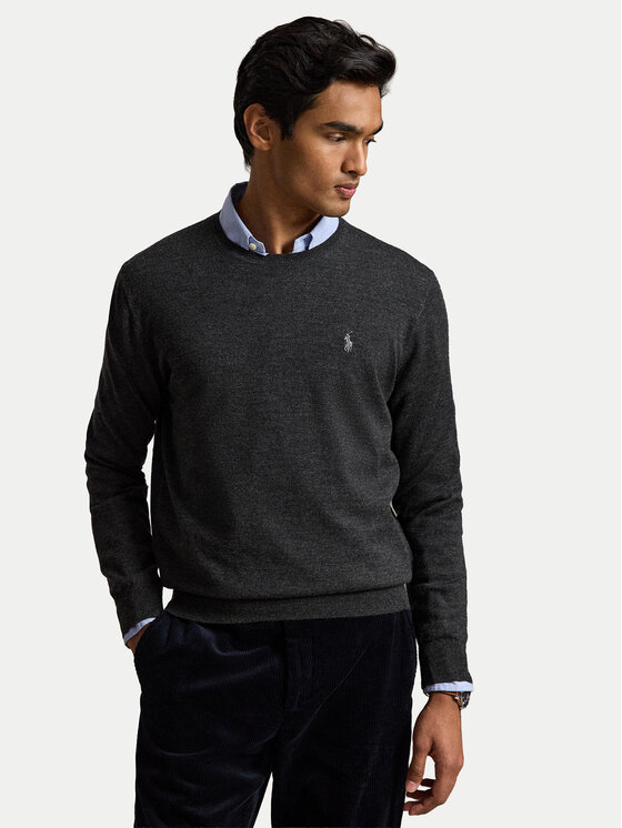 Polo Ralph Lauren Sweter 710954589003 Szary ciemny Regular Fit