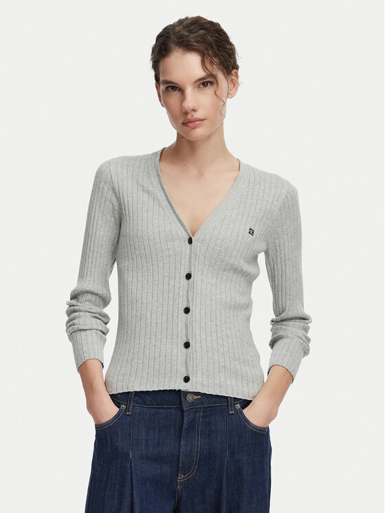 Calvin Klein Jeans Kardigan LV047G339G Szary jasny Slim Fit