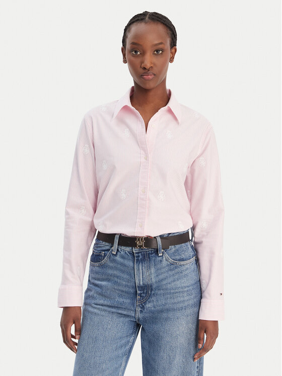 Tommy Hilfiger Koszula WW0WW49386 Różowy Regular Fit