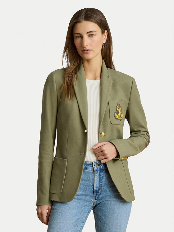 LAUREN RALPH LAUREN Marynarka Bullion 200797305033 Zielony Regular Fit