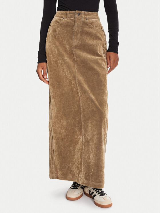 adidas Spódnica maxi Adibreak JY2397 Brązowy Regular Fit