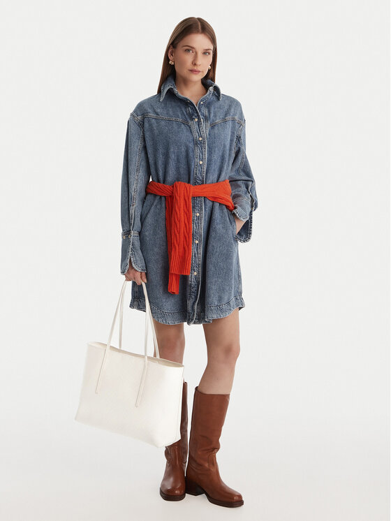 Calvin Klein Torebka Emblem Aop Tote W/ Pouch LV04F3266G Biały