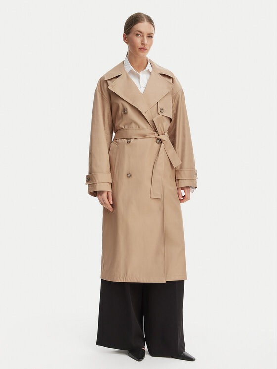Calvin Klein Trencz LV044C501G Beżowy Regular Fit