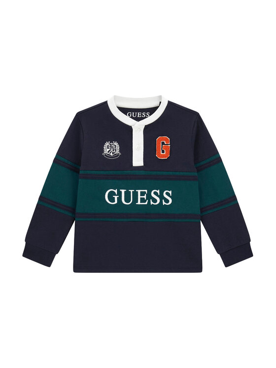 Guess Bluzka N6YI16 6K4432 Granatowy Regular Fit