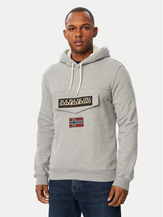Napapijri Bluza Burgee Wint 4 NP0A892T Szary Regular Fit
