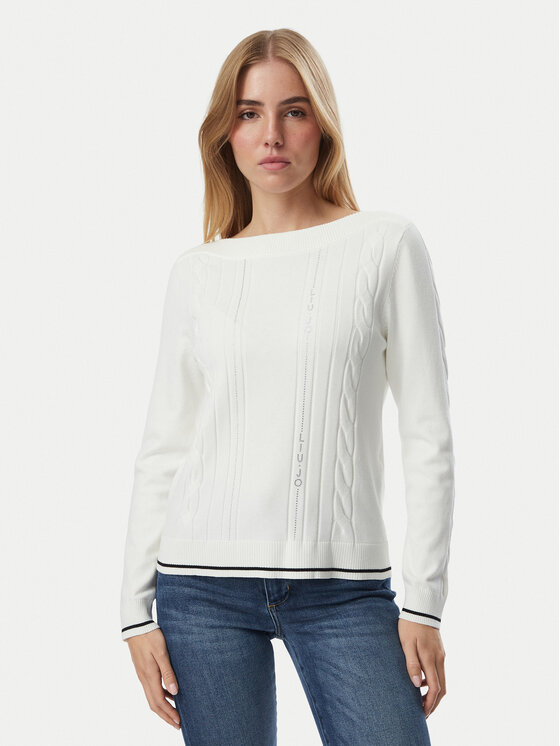 Liu Jo Sport Sweter TF6189 MS63L Kremowy Regular Fit