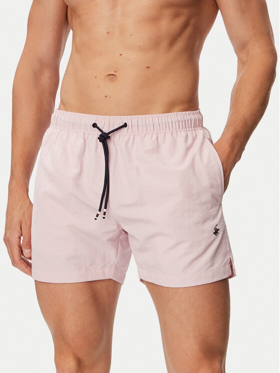 Beverly Hills Polo Club Szorty kąpielowe P-SS26M-UNION Różowy jasny Regular Fit