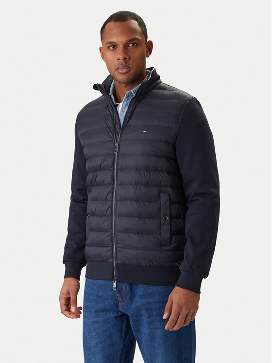 Tommy Hilfiger Kurtka przejściowa Mix Media Ess MW0MW41329 Granatowy Regular Fit