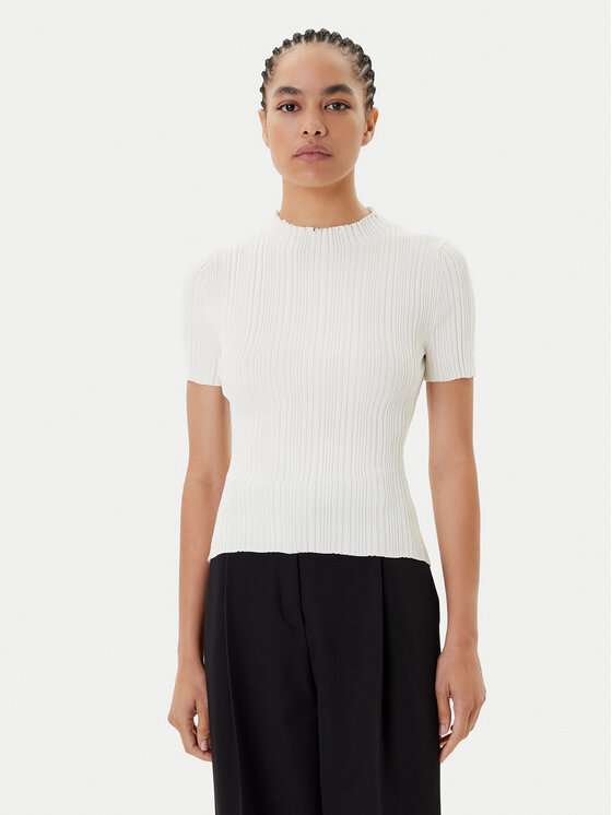 HUGO Bluzka Sarphapilk 50542598 Biały Slim Fit