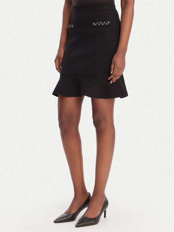 Guess Spódnica mini W6RD75 Z4422 Czarny Regular Fit