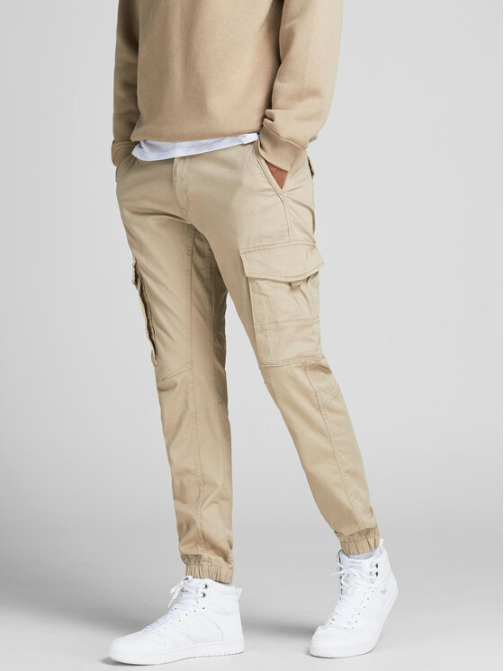 Jack & Jones Joggery Paul 12193754 Beżowy Slim Fit