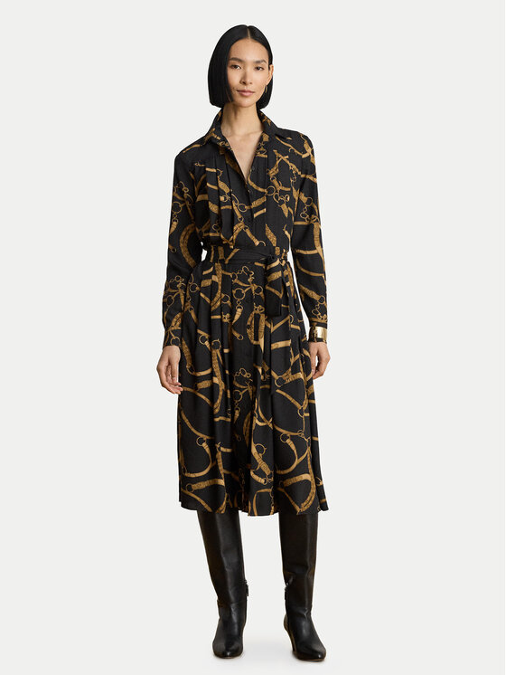 LAUREN RALPH LAUREN Sukienka koszulowa 200P13730001 Czarny A-Line Fit