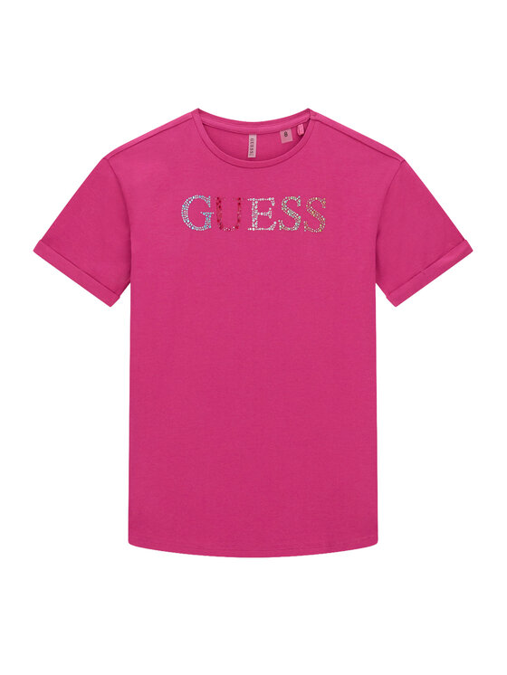Guess T-Shirt J6GI33 J1314 Różowy ciemny Regular Fit