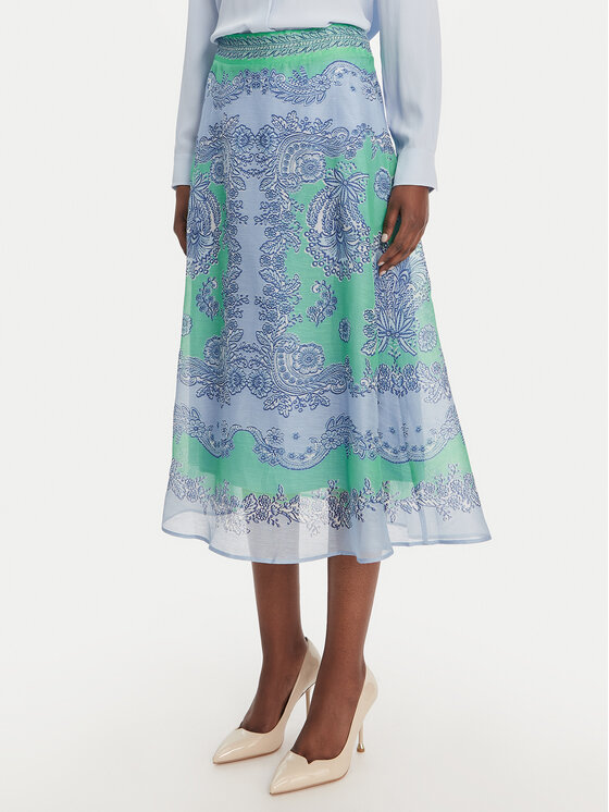 Hale Bob Spódnica midi with silk Winslow 61LU440A Zielony Regular Fit