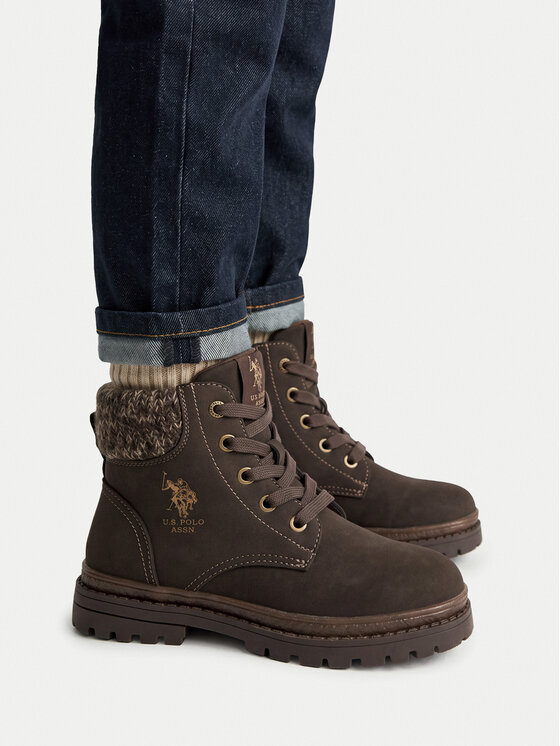 U.S. Polo Assn. Trzewiki EO-VLAD001K/GYT1-BRW Brązowy ciemny