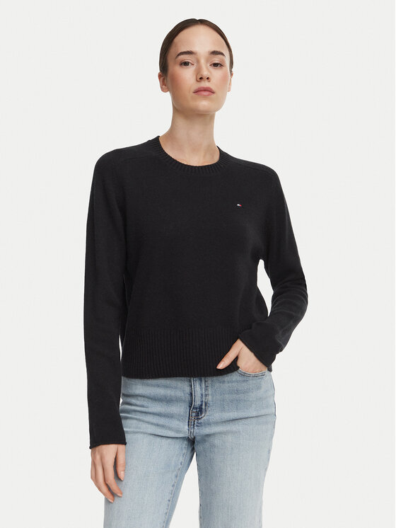 Tommy Hilfiger Sweter WW0WW51432 Czarny Regular Fit