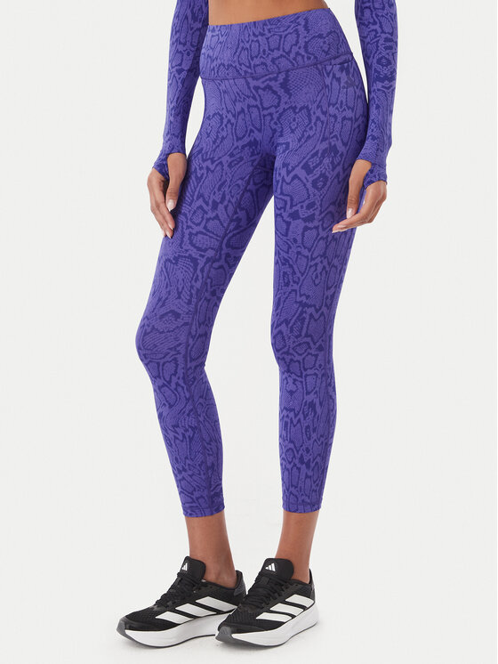 adidas Legginsy Optime Primelift Snake KQ8312 Fioletowy