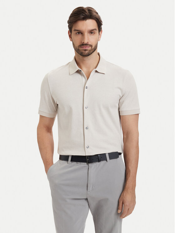 BOSS Koszula H-Powell 102 50560014 Beżowy Regular Fit