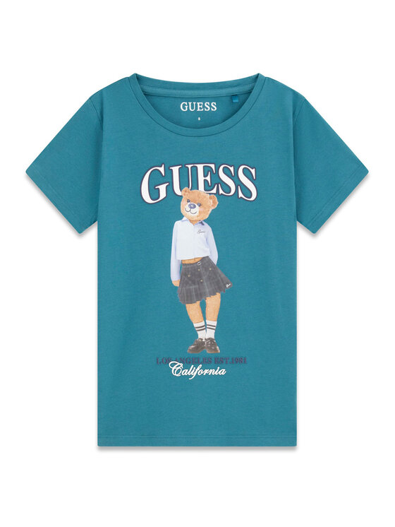 Guess T-Shirt J6YI08 K3710 Zielony Regular Fit