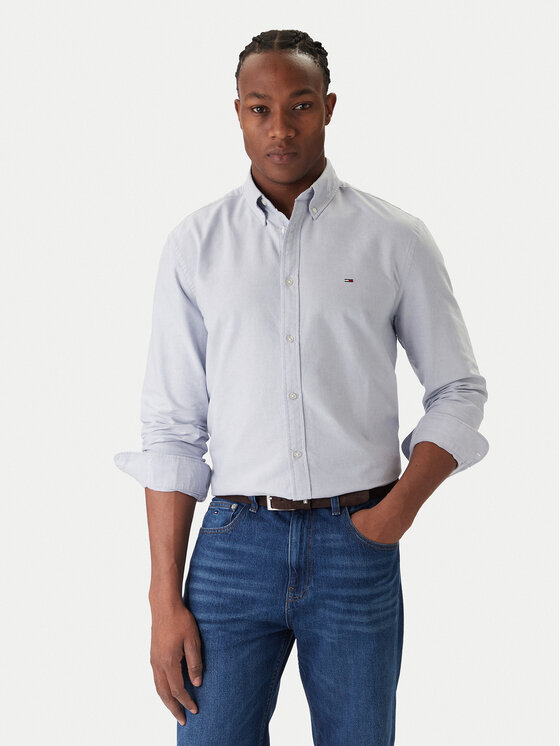Tommy Jeans Koszula Oxford DM0DM22836 Niebieski Regular Fit