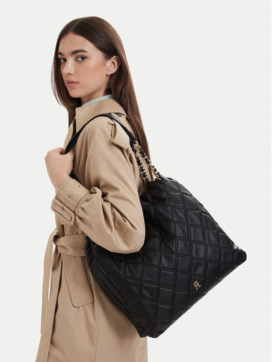 Tommy Hilfiger Torebka Th Feminine Tote AW0AW18719 Czarny