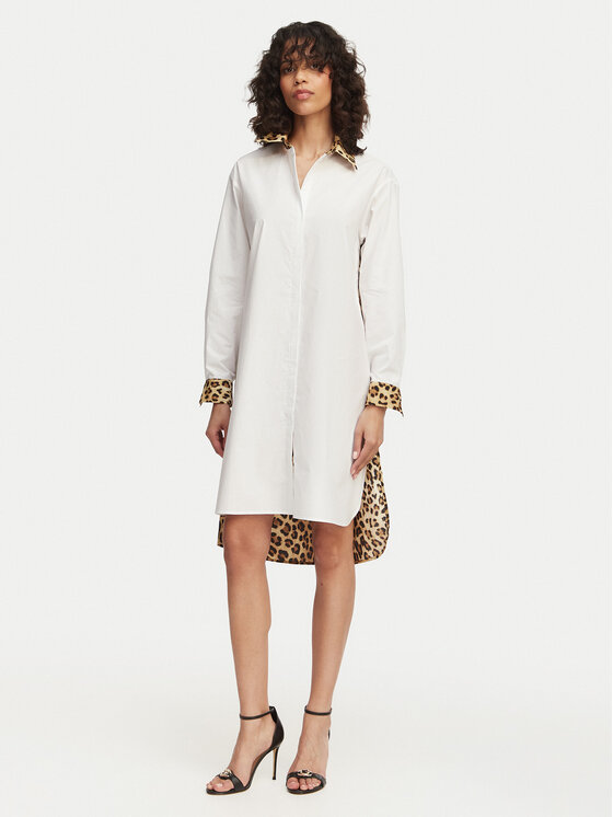 LOLA CASADEMUNT Sukienka koszulowa LS2615118 Écru Loose Fit