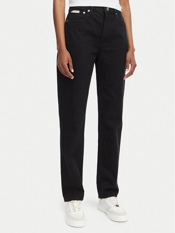 Calvin Klein Jeans Jeansy New Mom Jean LV047D843G Czarny Mom Fit