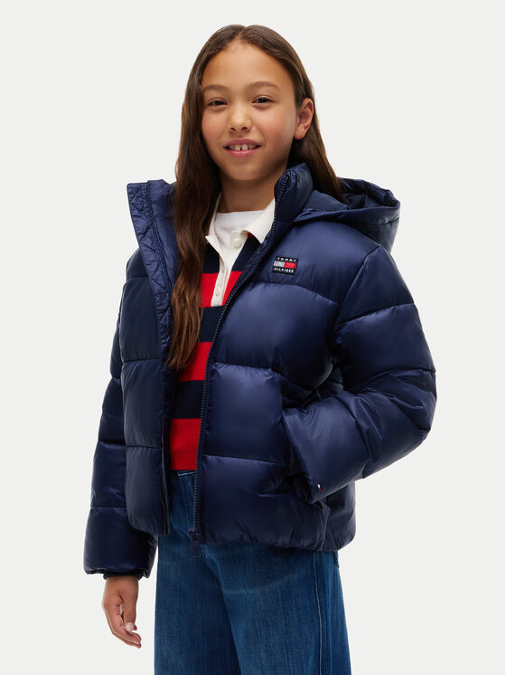Tommy Hilfiger Kurtka zimowa KG0KG09586 Granatowy Relaxed Fit