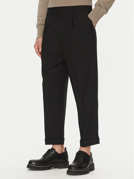 AMI Paris Chinosy HTR111.WV0066 Czarny Regular Fit